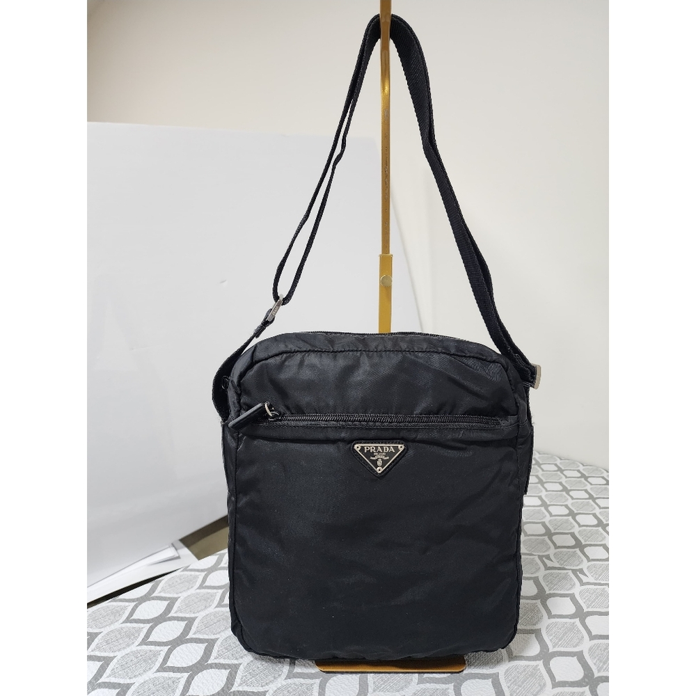 Prada Tessuto Messenger/Crossbody Bag Black - Picture 8 of 16